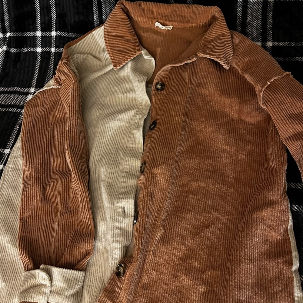 boutique brown button up